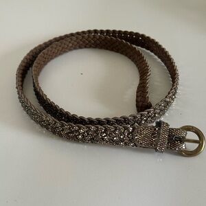 Brown and Gold Braided Women's Belt